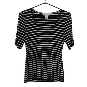 White House Black Market Stretchy Slinky Striped Jersey Knit Top Scoop Neck